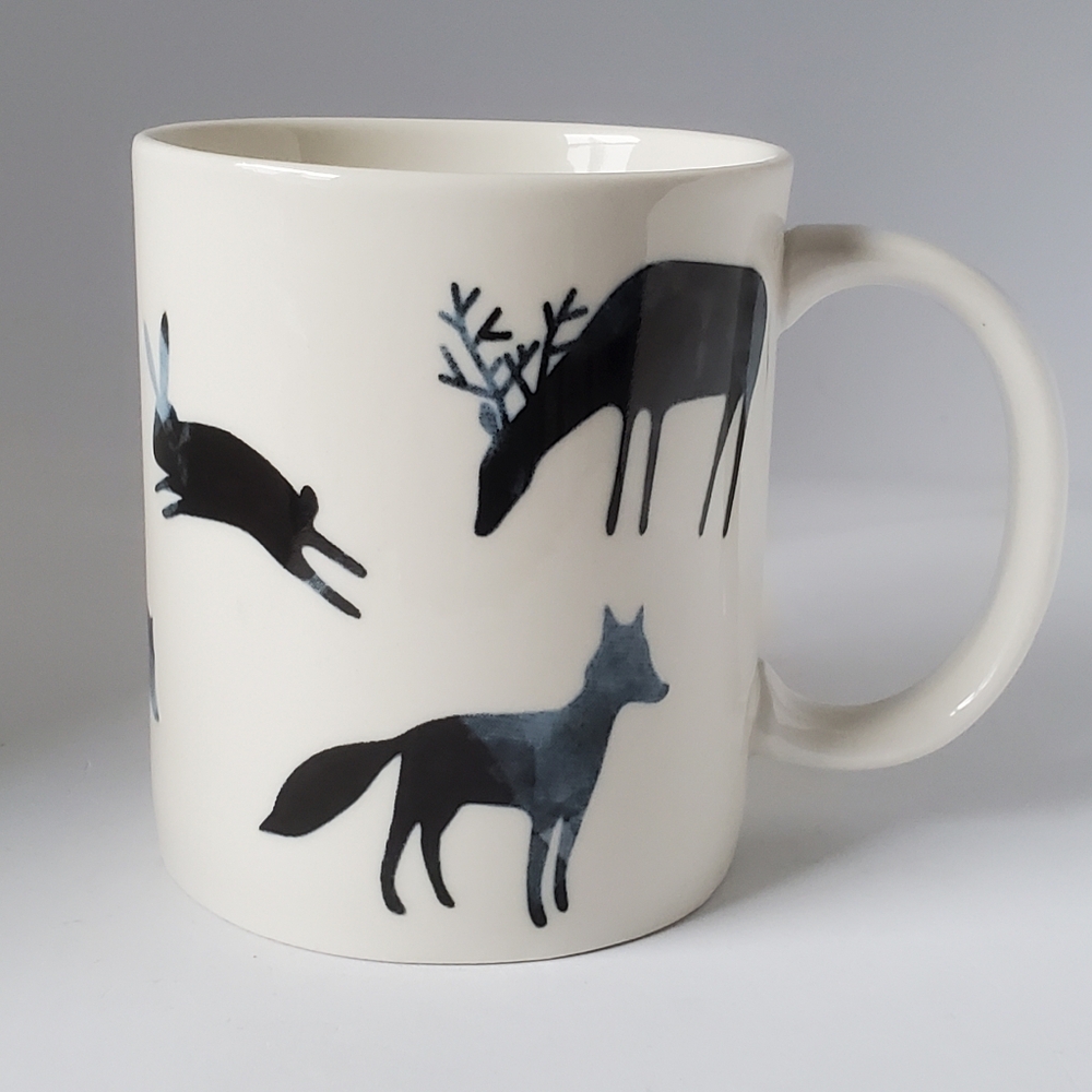 Blue & White Forest Animals Coffee Mug Tea Cup